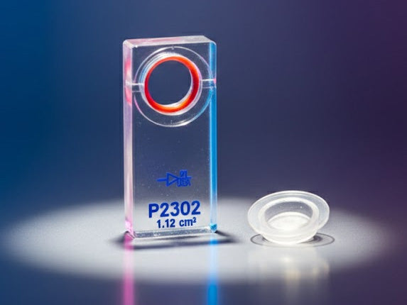The P2302 EasyMount Ussing chamber slider insert is a Snapwell-style cell culture holder featuring a precision 1.12 cm² aperture with a silicone sealing gasket, designed for mounting Snapwell membranes into EasyMount Ussing chambers for epithelial transport studies, electrophysiology, TEER measurement, and ion transport assays..
