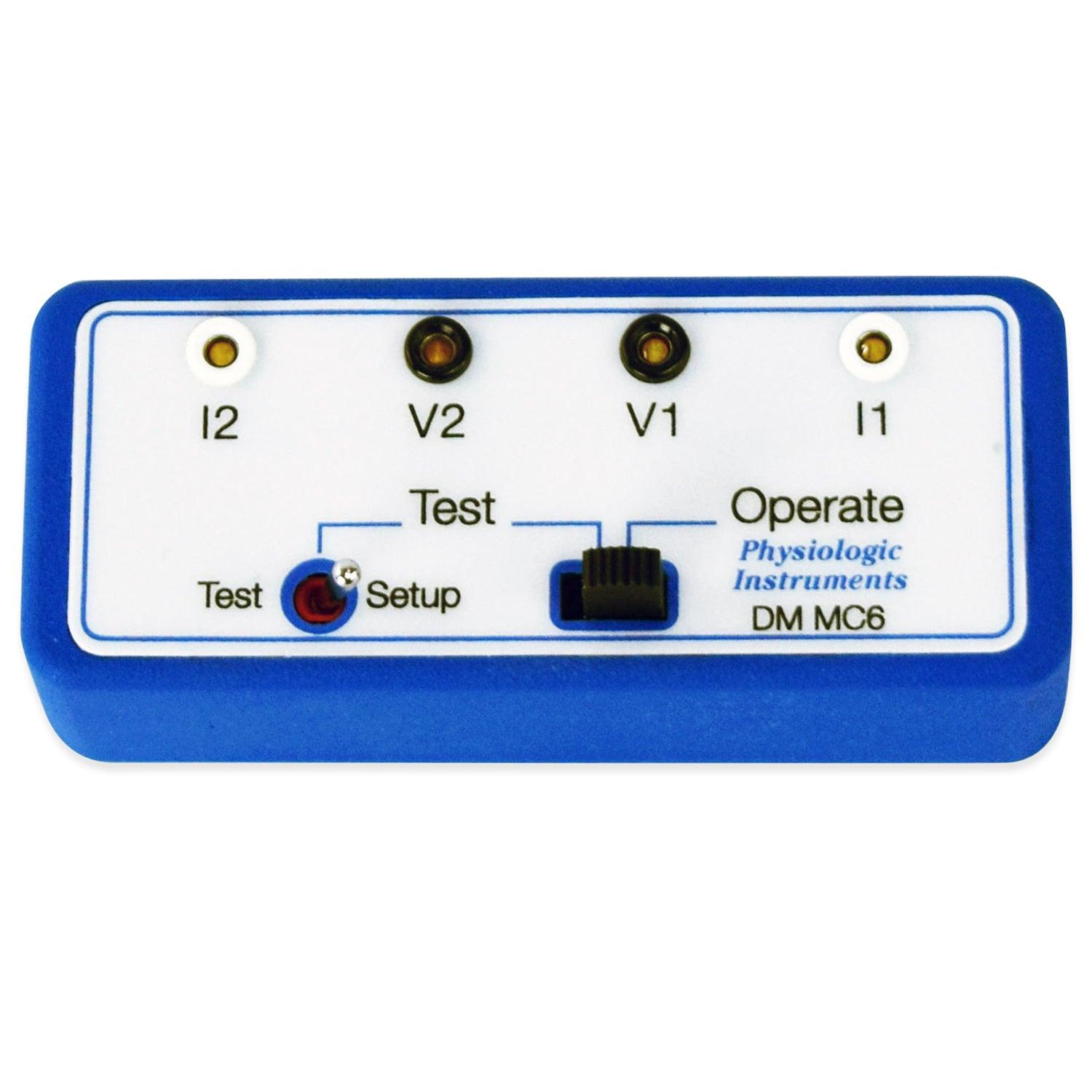 Dummy Membrane DM-MC6 used with our EasyMount Ussing Chamber System and Voltage Current Clamps. The DM MC6 module is an input device for connecting the voltage and current electrodes into the voltage current clamp - Models VCC-MC2, VCC-MC6, or VCC-MC8 (numbers indicating the number of channels). Dummy Membrane DM-MC6 used with our EasyMount Ussing Chamber System and Voltage Current Clamps. The DM MC6 module is an input device for connecting the voltage and current electrodes into the voltage current clamp - Models VCC-MC2, VCC-MC6, or VCC-MC8 (numbers indicating the number of channels).