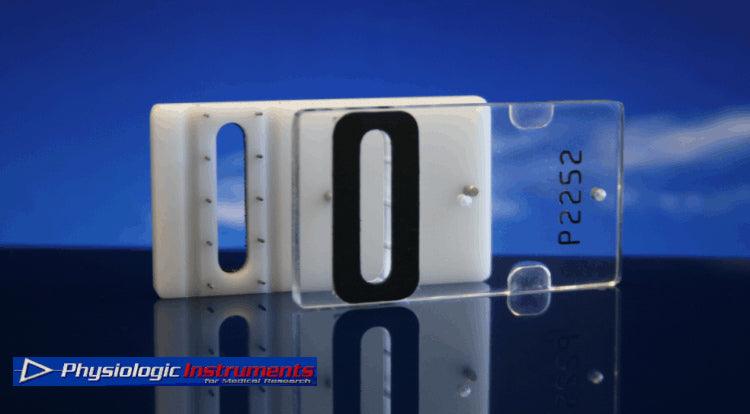 P2252 EasyMount Ussing Chamber Slider designed for Rat Intestinal Tissues with 5 x 22mm Aperture, made by Physiologic Instruments P2252 EasyMount Ussing Chamber Slider designed for Rat Intestinal Tissues with 5 x 22mm Aperture, made by Physiologic Instruments