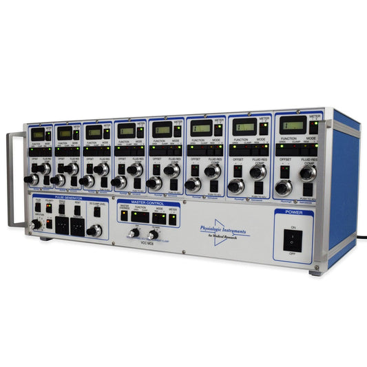 The VCC-MC8 is a Multi-Channel Voltage Current Clamp with OptiGain is a multi-channel voltage/current clamp designed to be a flexible tool for studying ion transport mechanisms by in vitro epithelial tissues. The voltage current clamp is used with our EasyMount Ussing Chamber System.