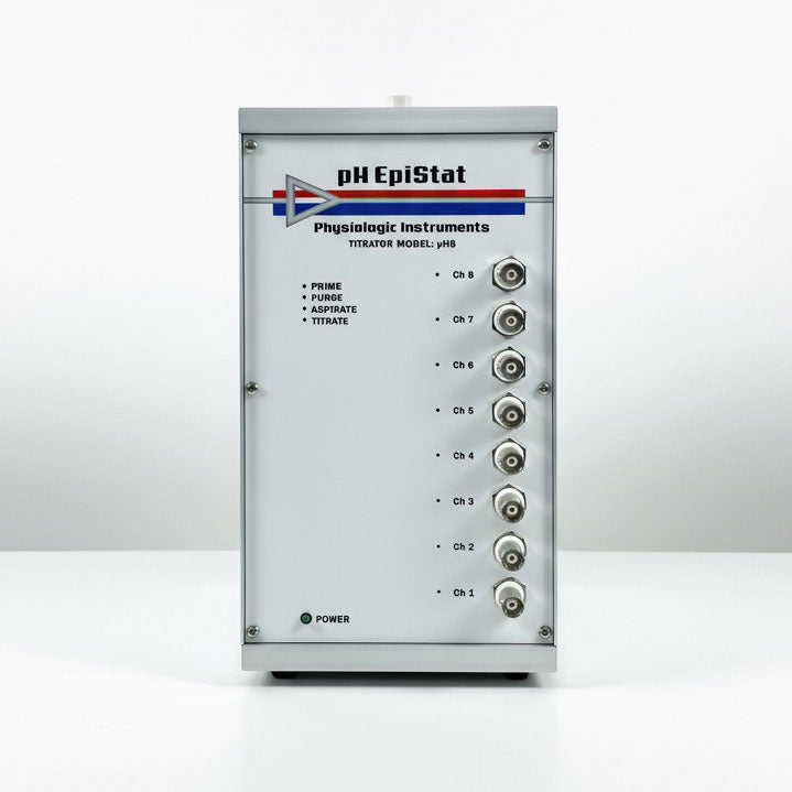 pH Epistat Module pH8 with automated titrator to measure changes in pH from either the apical or serosal chamber