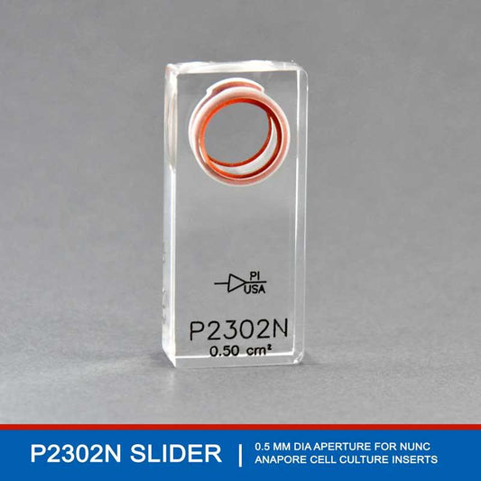 Optimize your transport and electrophysiological studies with the P2302N EasyMount Ussing Chamber Slider. Featuring an advanced Nunc/Anapore polycarbonate culture insert with an 8 mm tissue-culture-treated membrane supported by a removable ring, this device ensures stable, adaptable positioning in EasyMount ussing chambers.