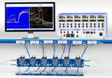 Ussing Chamber System by Physiologic Instruments — Specific for Rat Tissue samples this six channel Ussing chamber platform designed for epithelial transport, ion channel, and CFTR research. Each complete system includes precision voltage-current clamps, EasyMount chambers, and accessories for accurate TEER and short-circuit current (SCC) measurements in cell or tissue samples. 